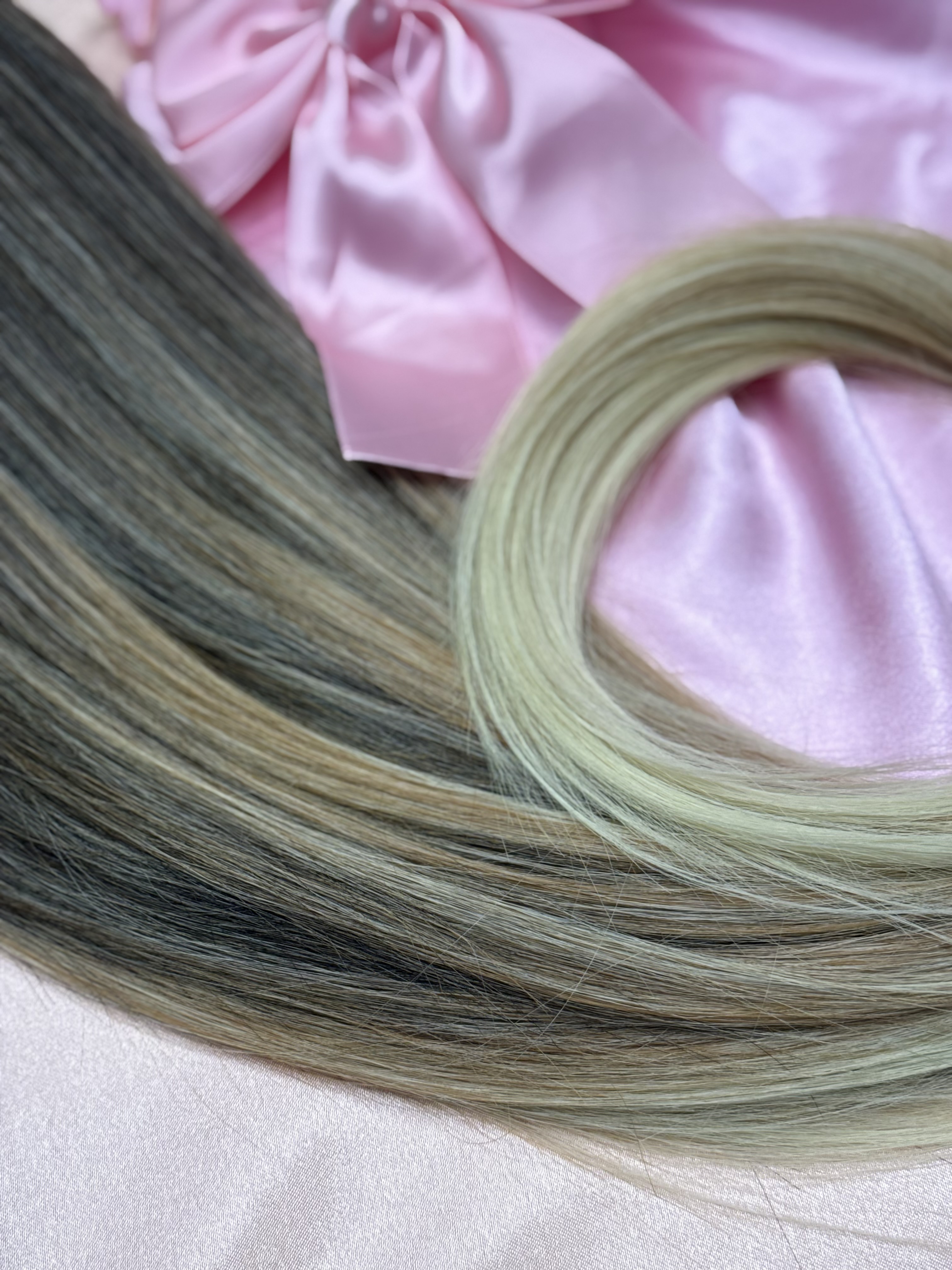 Kucyk Długi Prosty Ciemny Blond Ombre