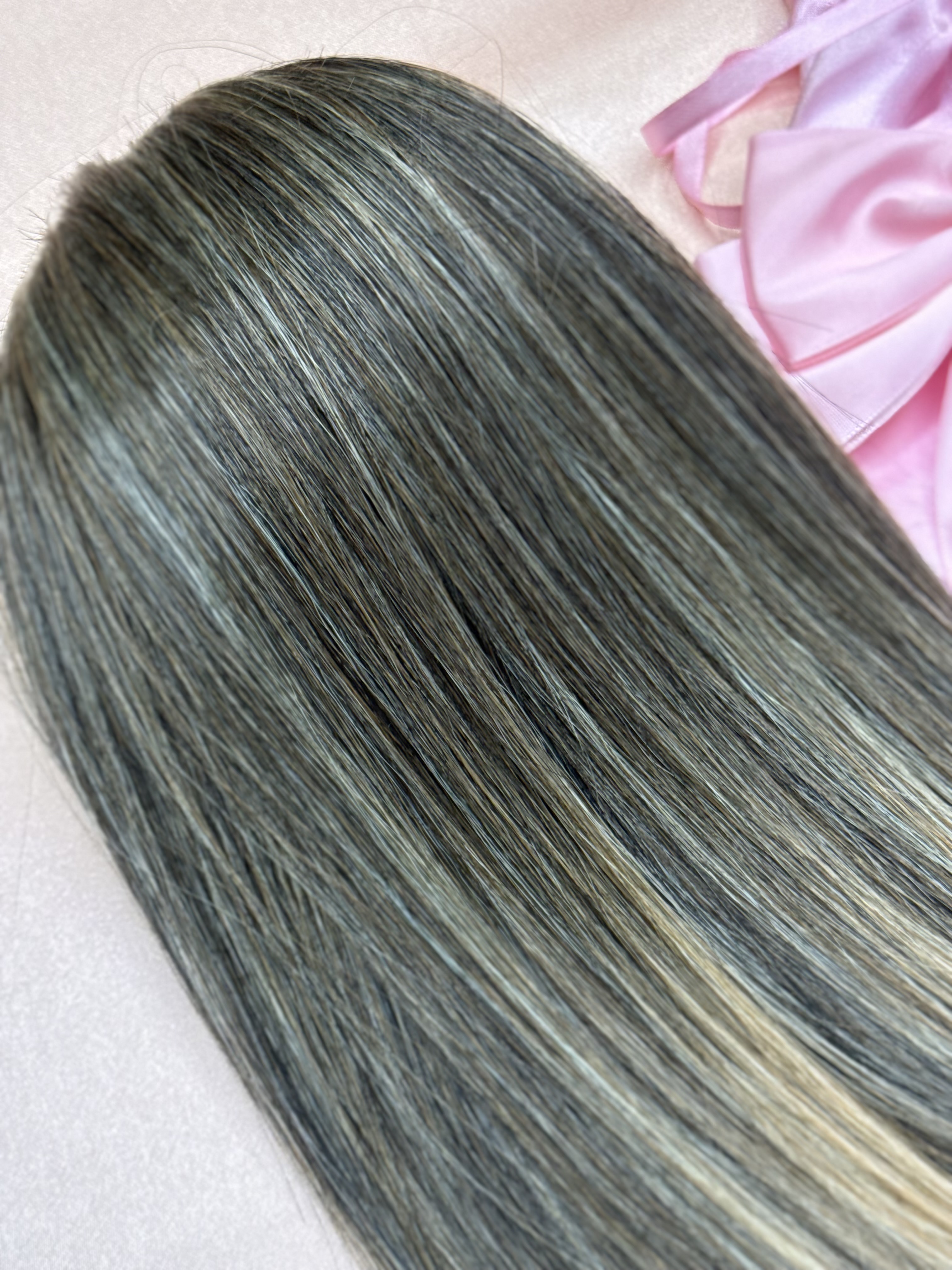 Kucyk Długi Prosty Ciemny Blond Ombre