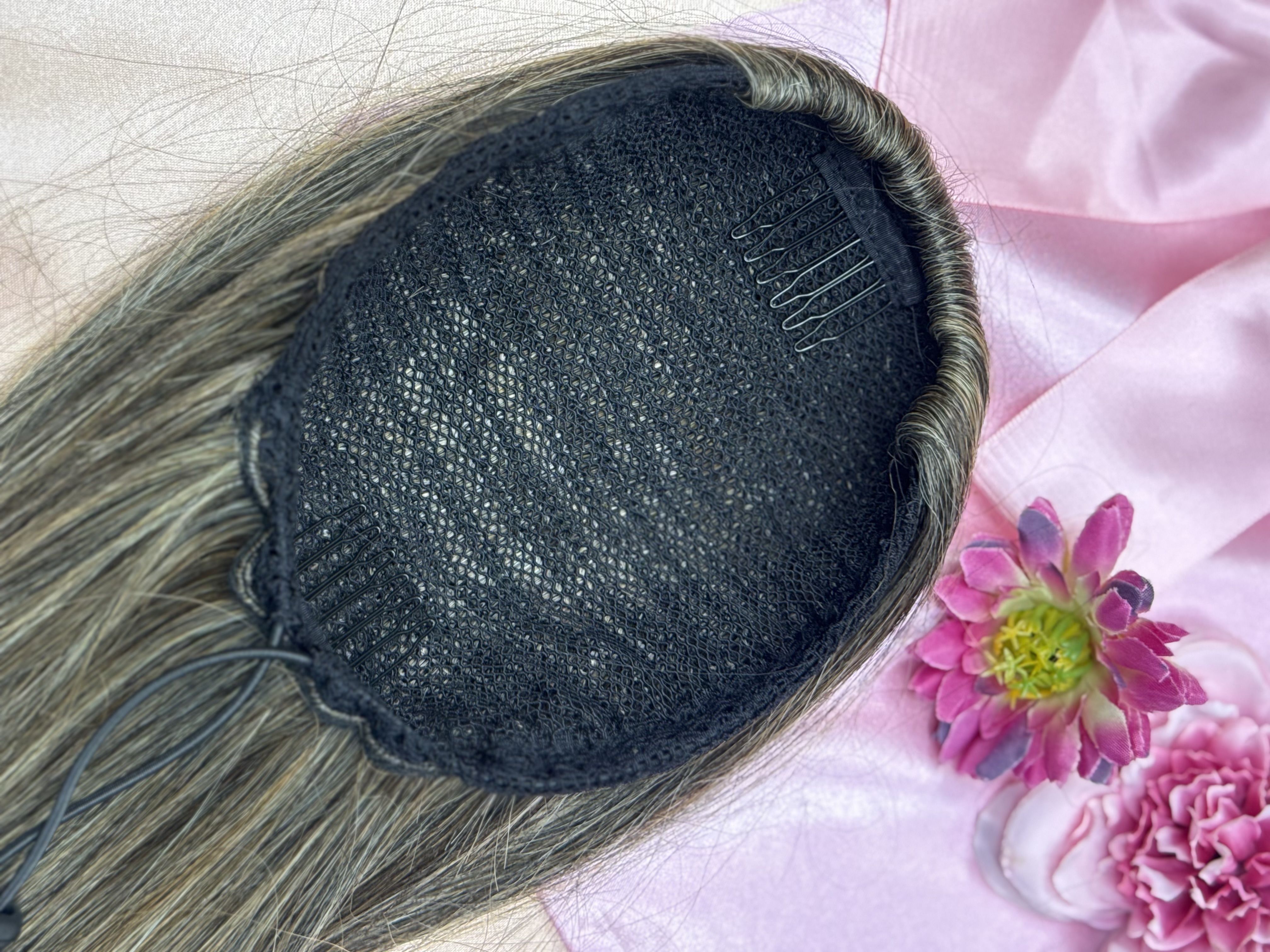 Kucyk Długi Prosty Ciemny Blond Ombre