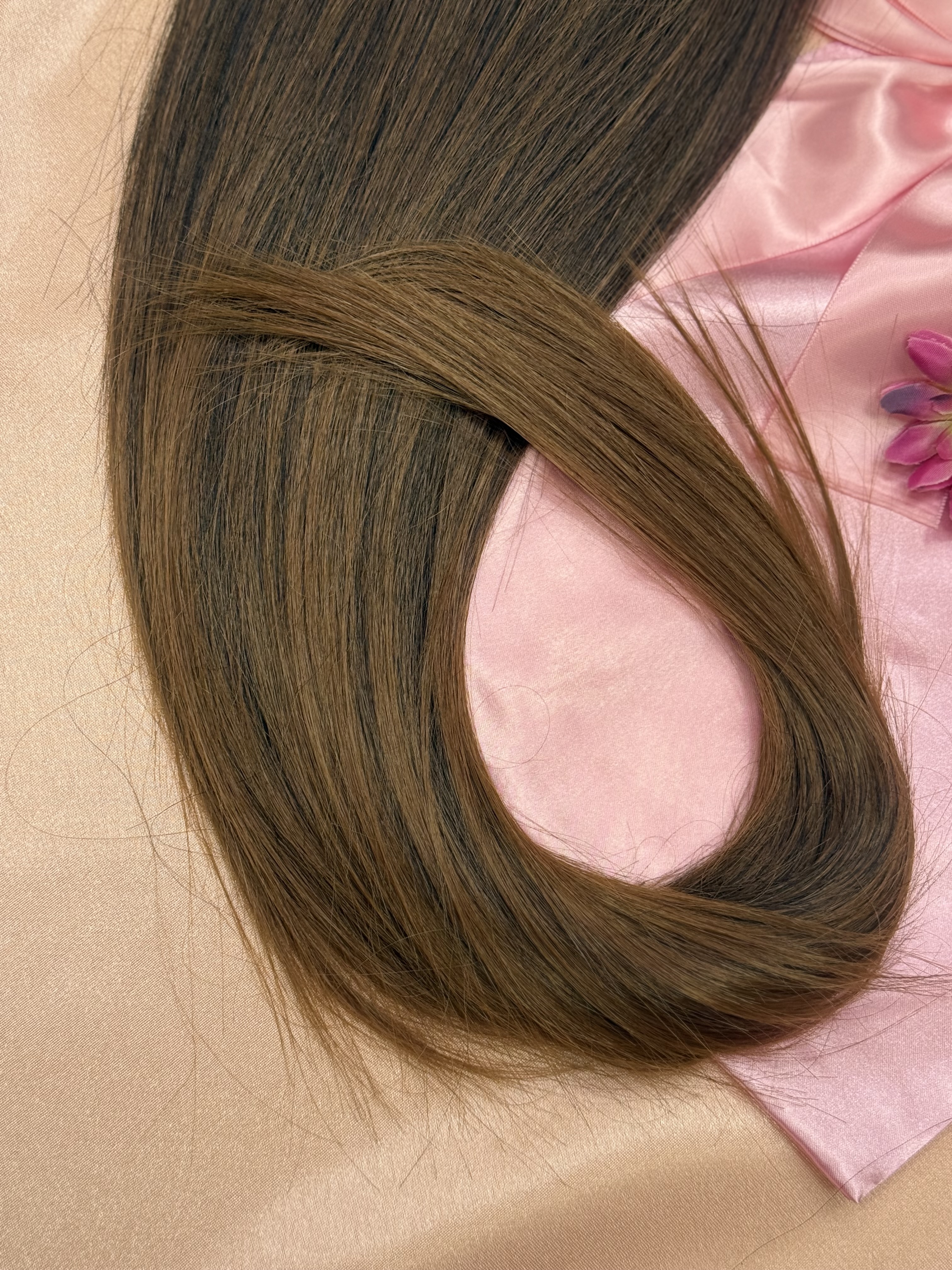 Kucyk Prosty Ciemny brąz ombre długi