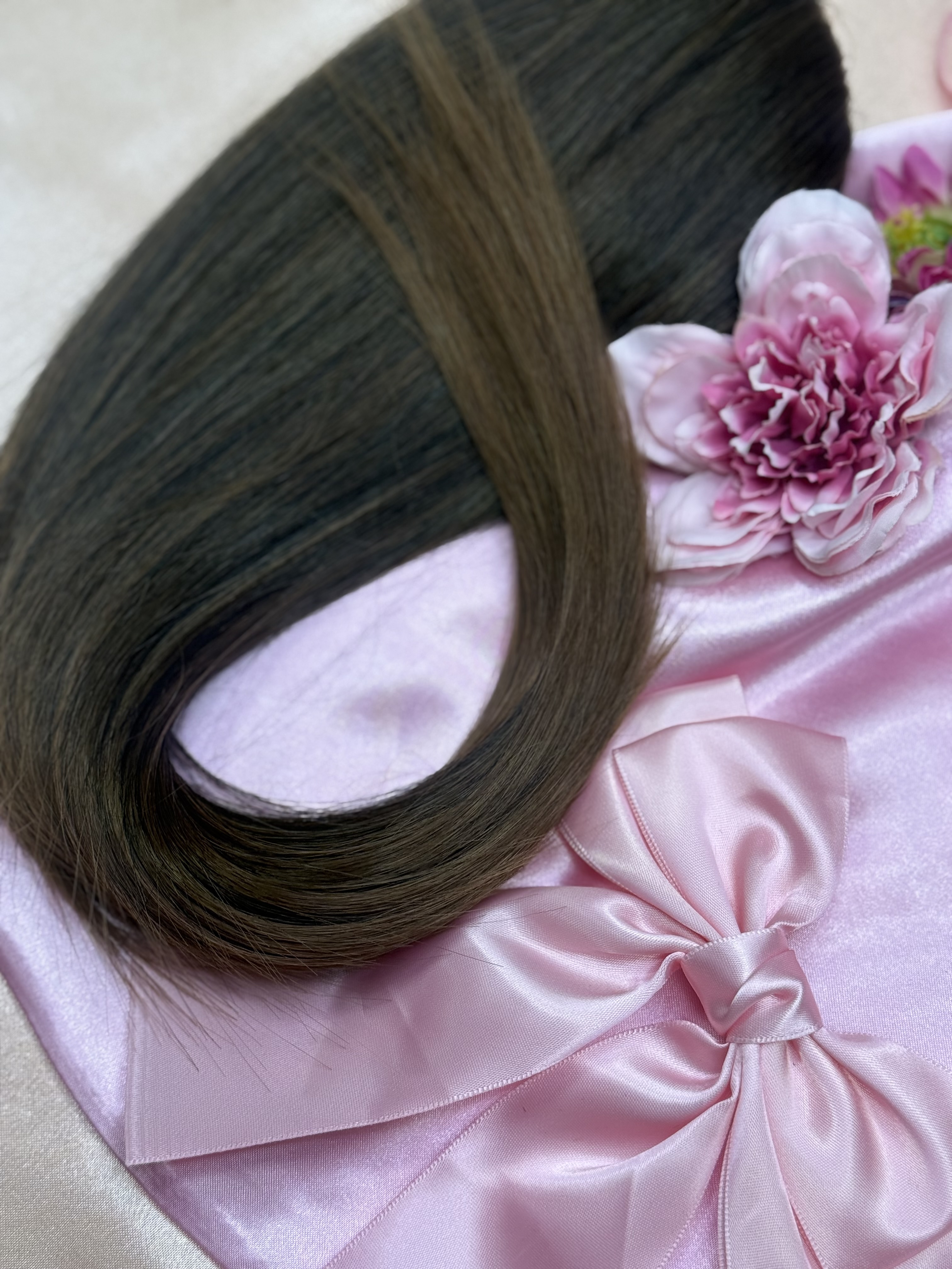 Kucyk Prosty Krótki Ciemny brąz Ombre