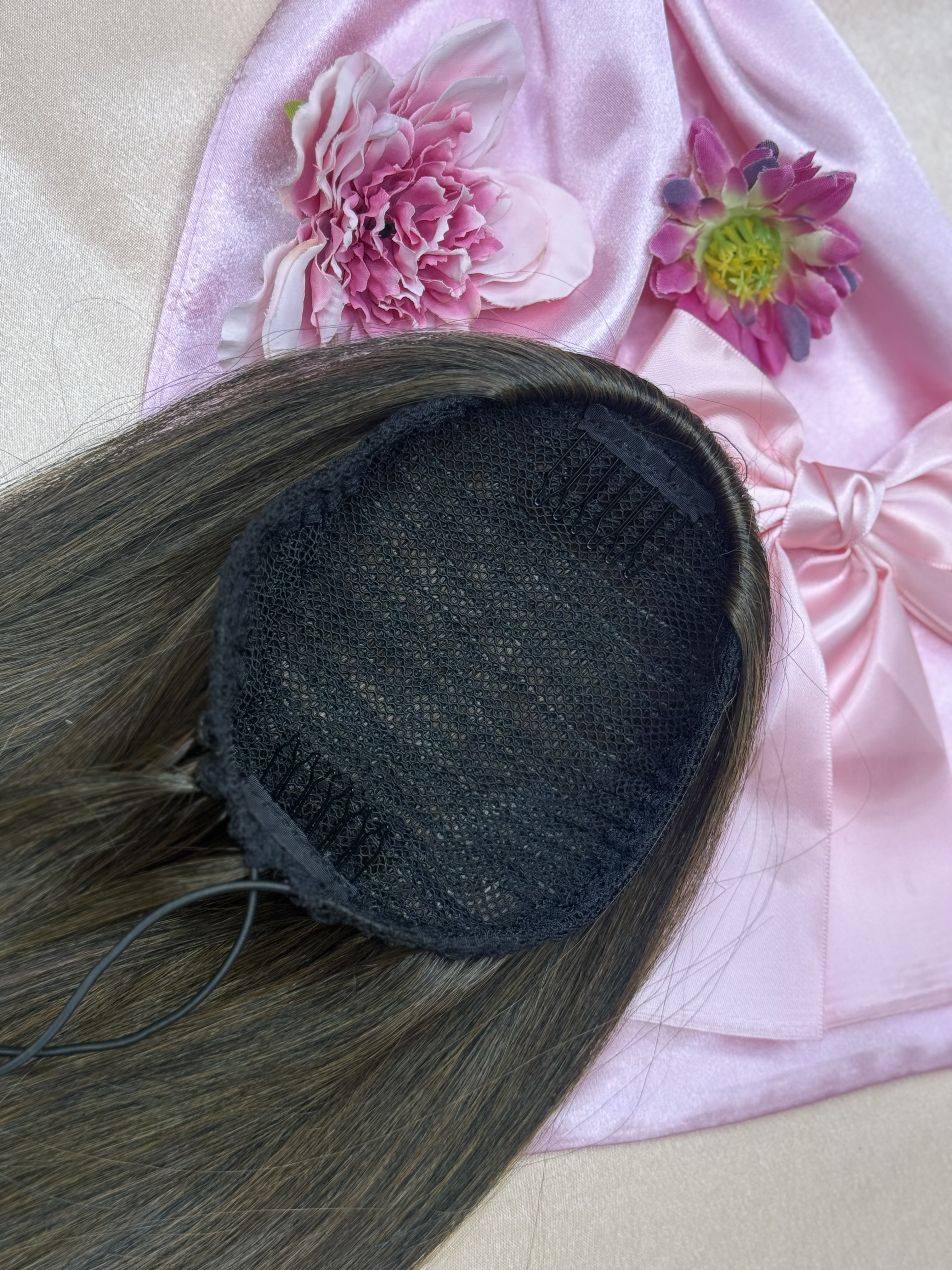 Kucyk Prosty Krótki Ciemny brąz Ombre