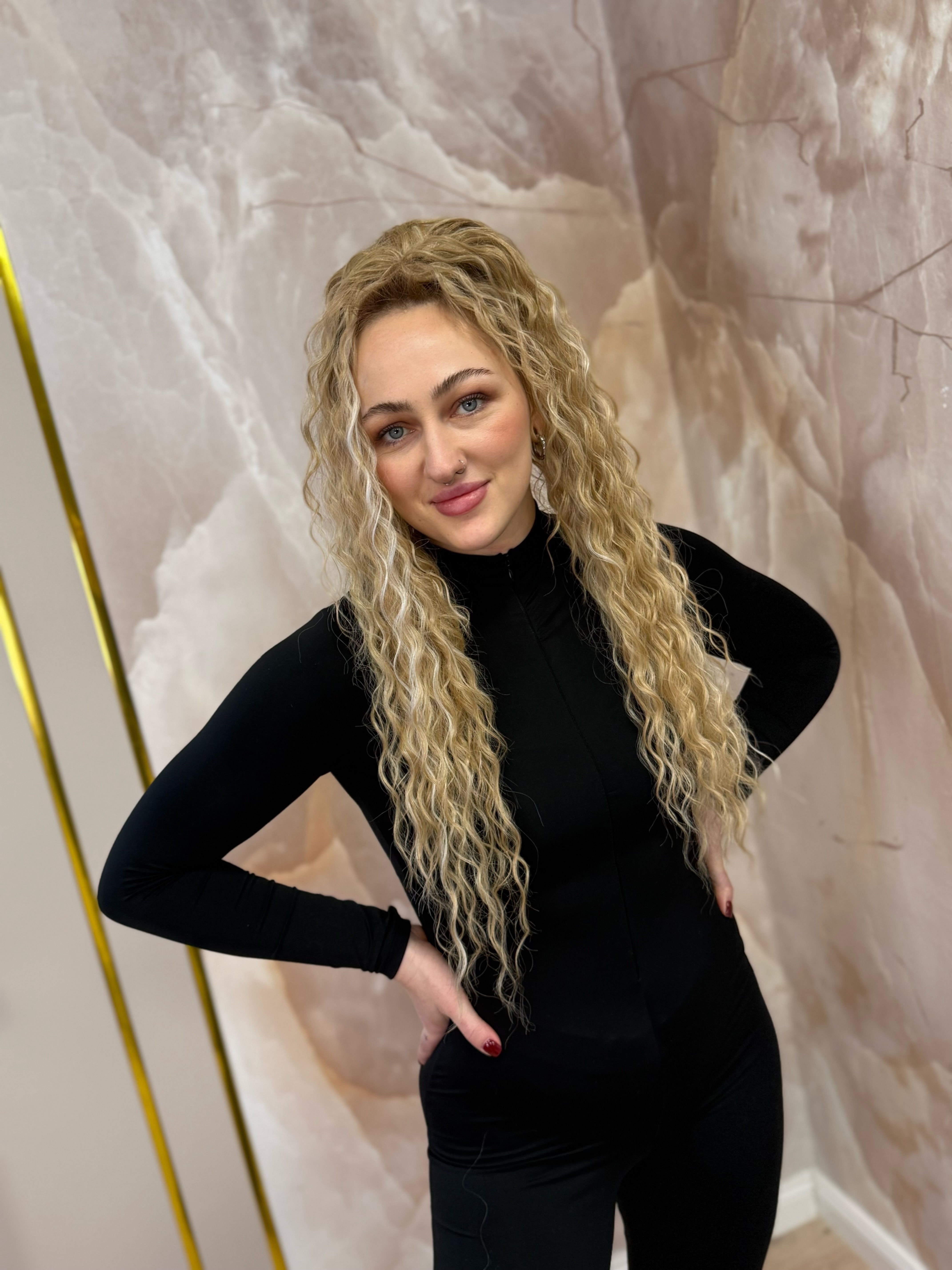 Kucyk Długi Water Wave Beżowy Blond