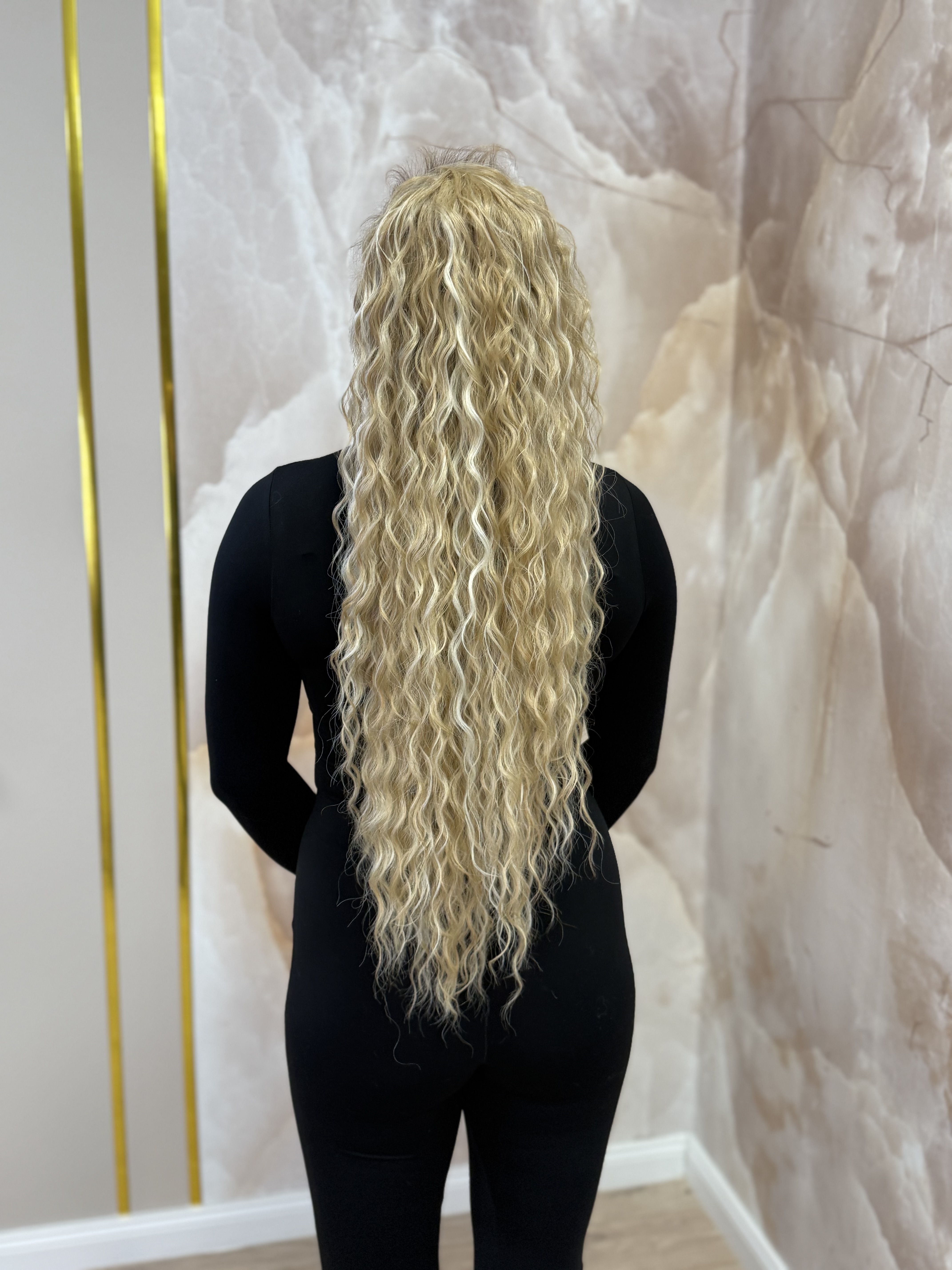 Kucyk Długi Water Wave Beżowy Blond