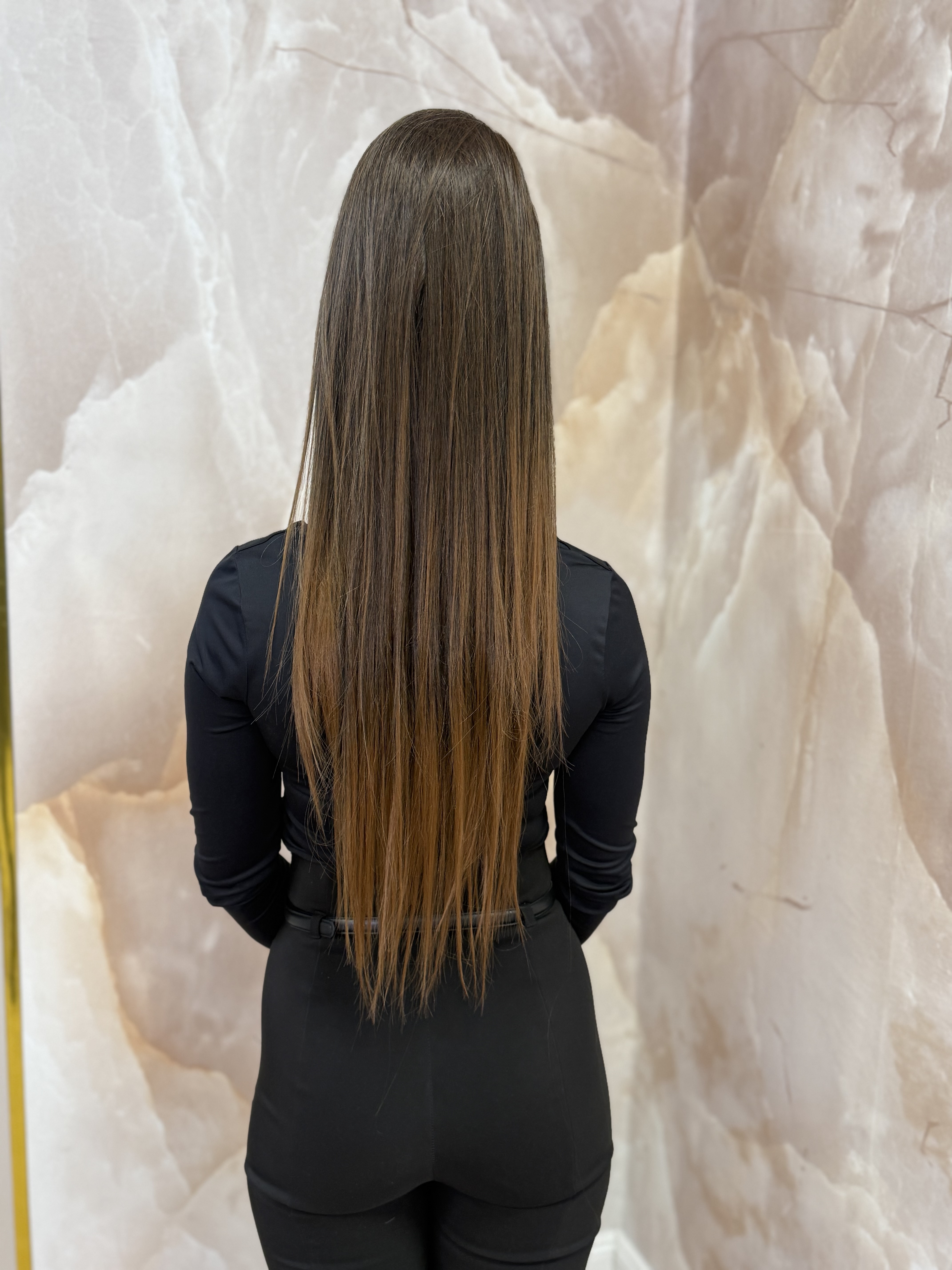 Kucyk Prosty Ciemny brąz ombre długi