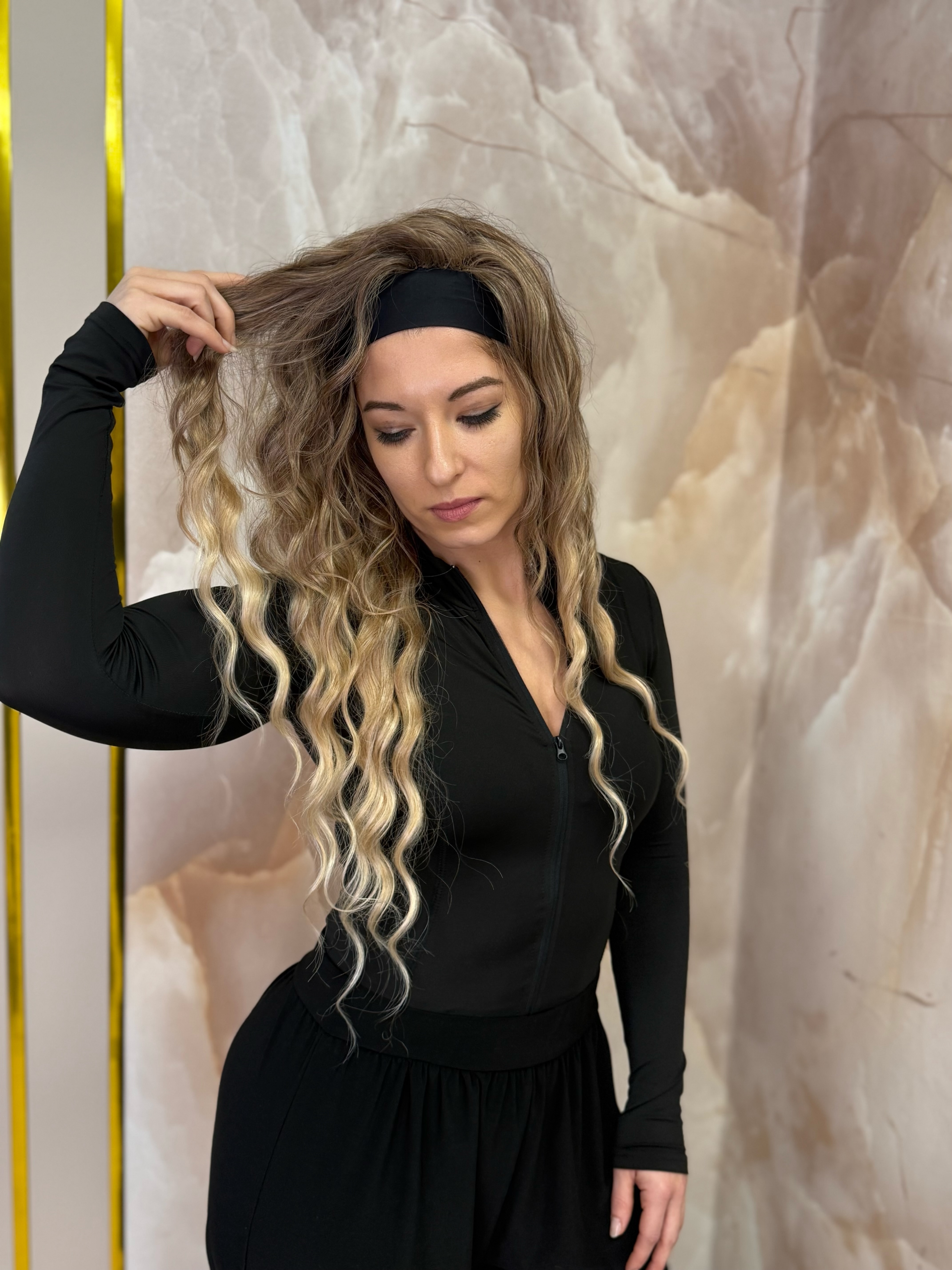 Peruka na opasce Falowana- NA ZAMÓWIENIE, robiona ręcznie