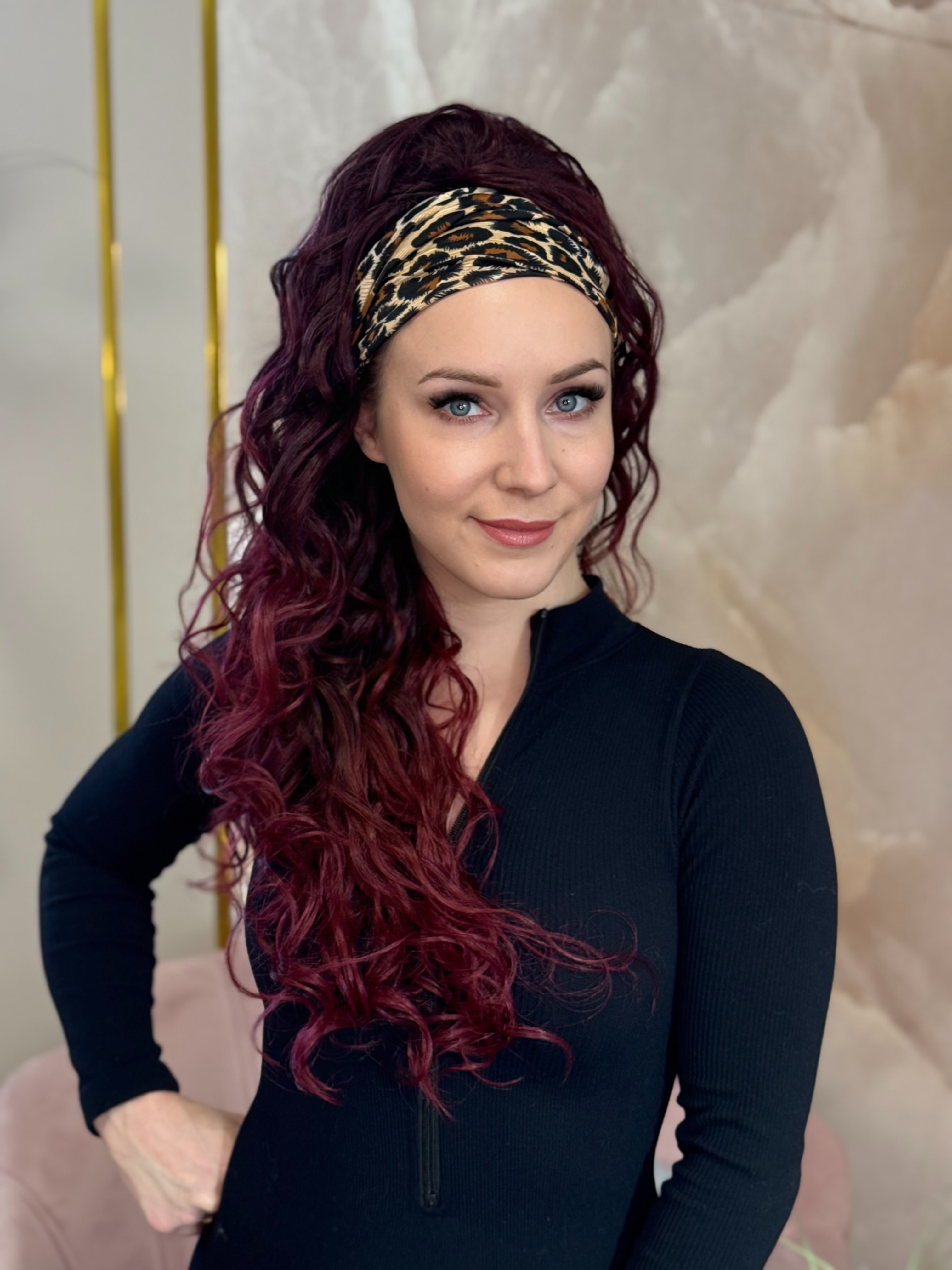 Kucyk Ocean Wave Długi Bordo