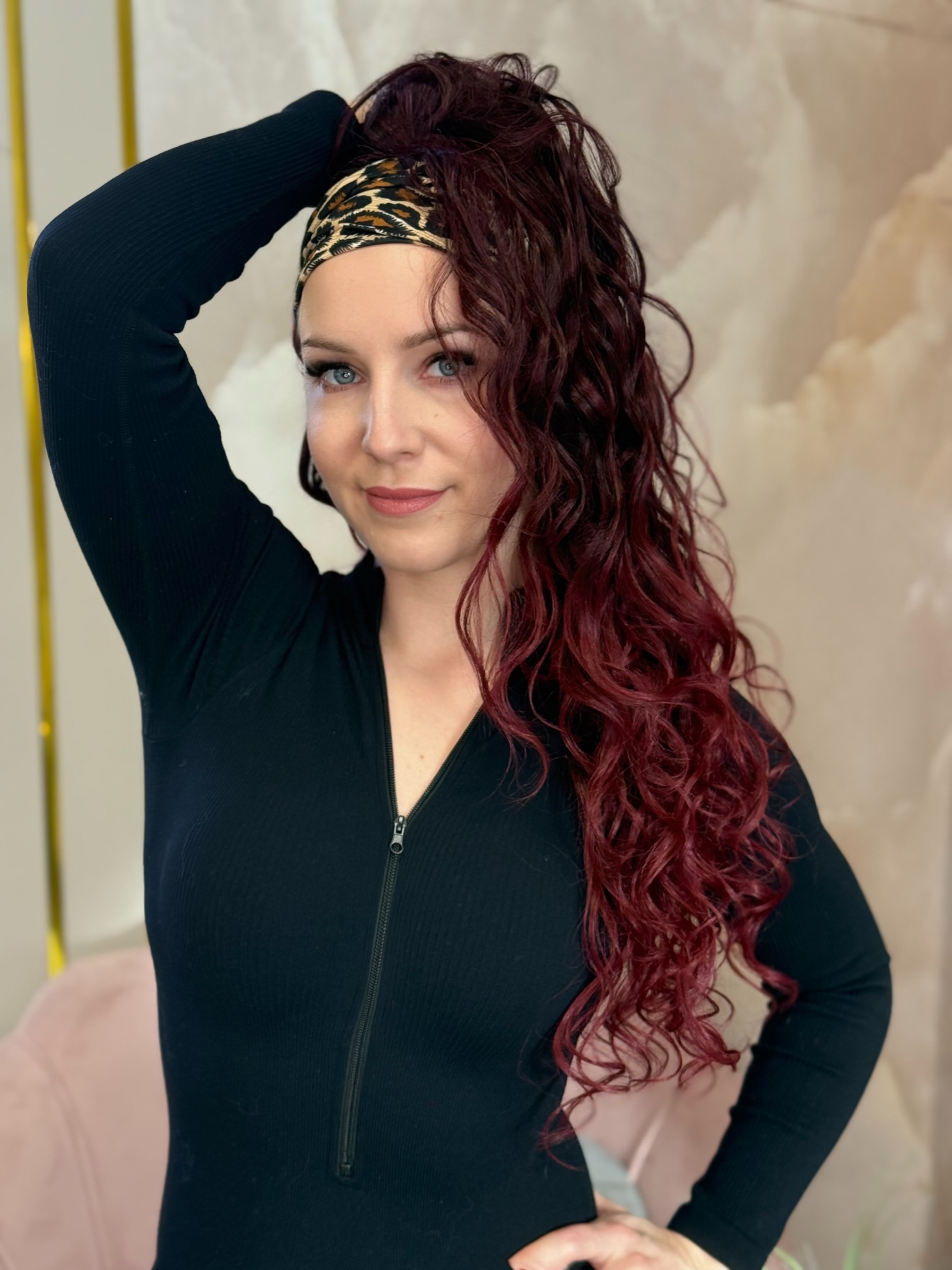 Kucyk Ocean Wave Długi Bordo