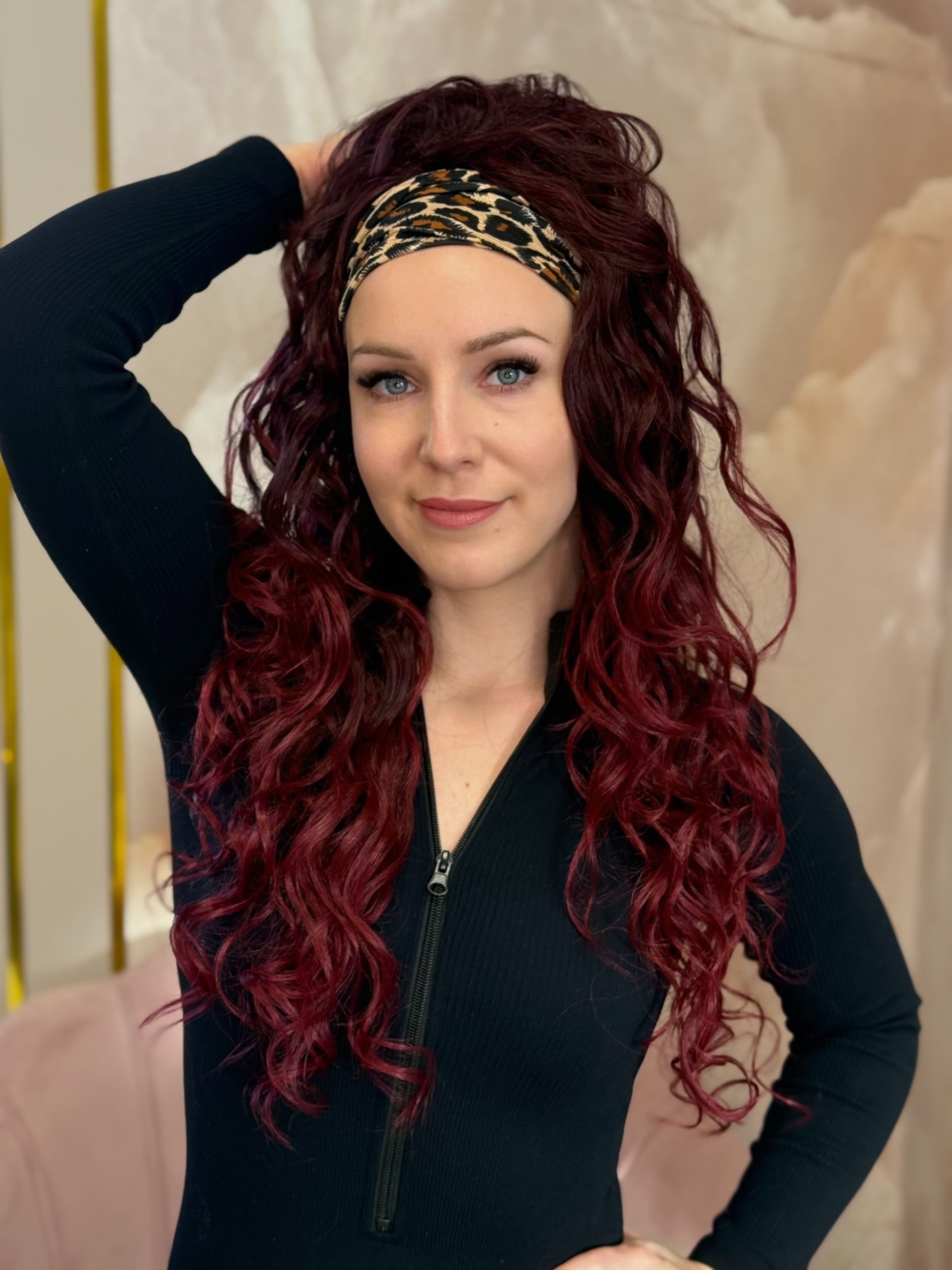 Kucyk Ocean Wave Długi Bordo