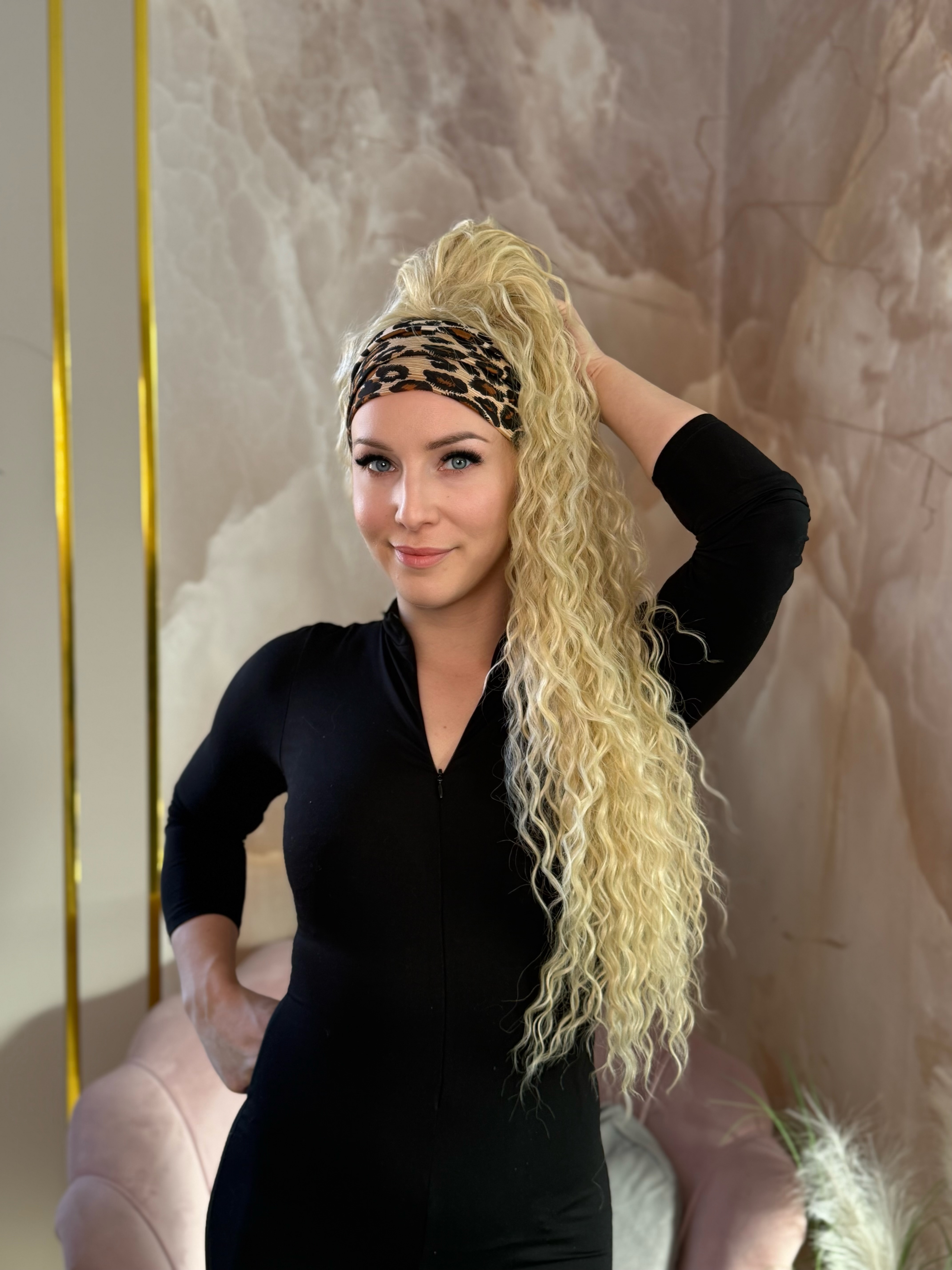 Kucyk Water Wave Długi Słoneczny Blond