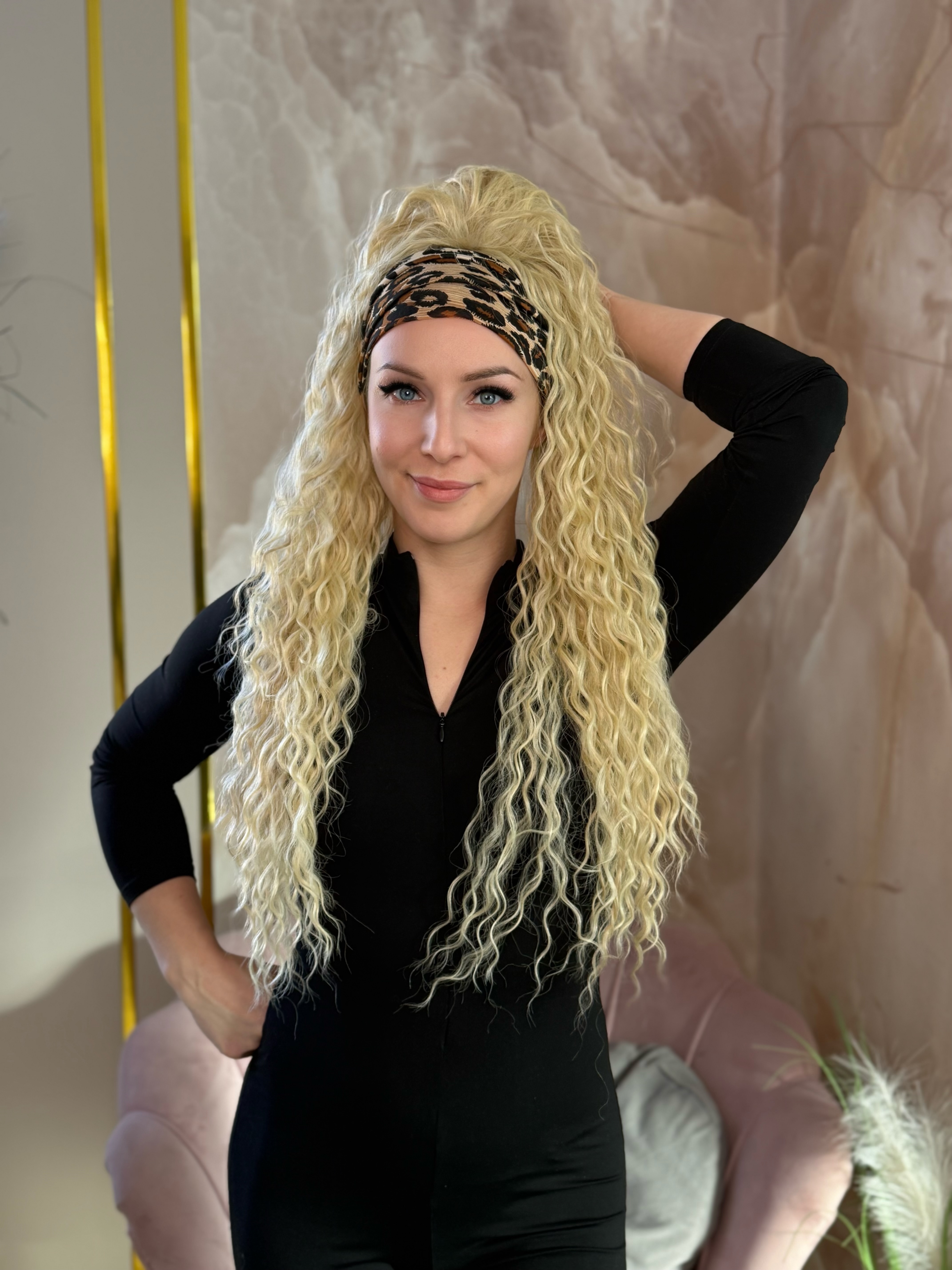 Kucyk Water Wave Długi Słoneczny Blond