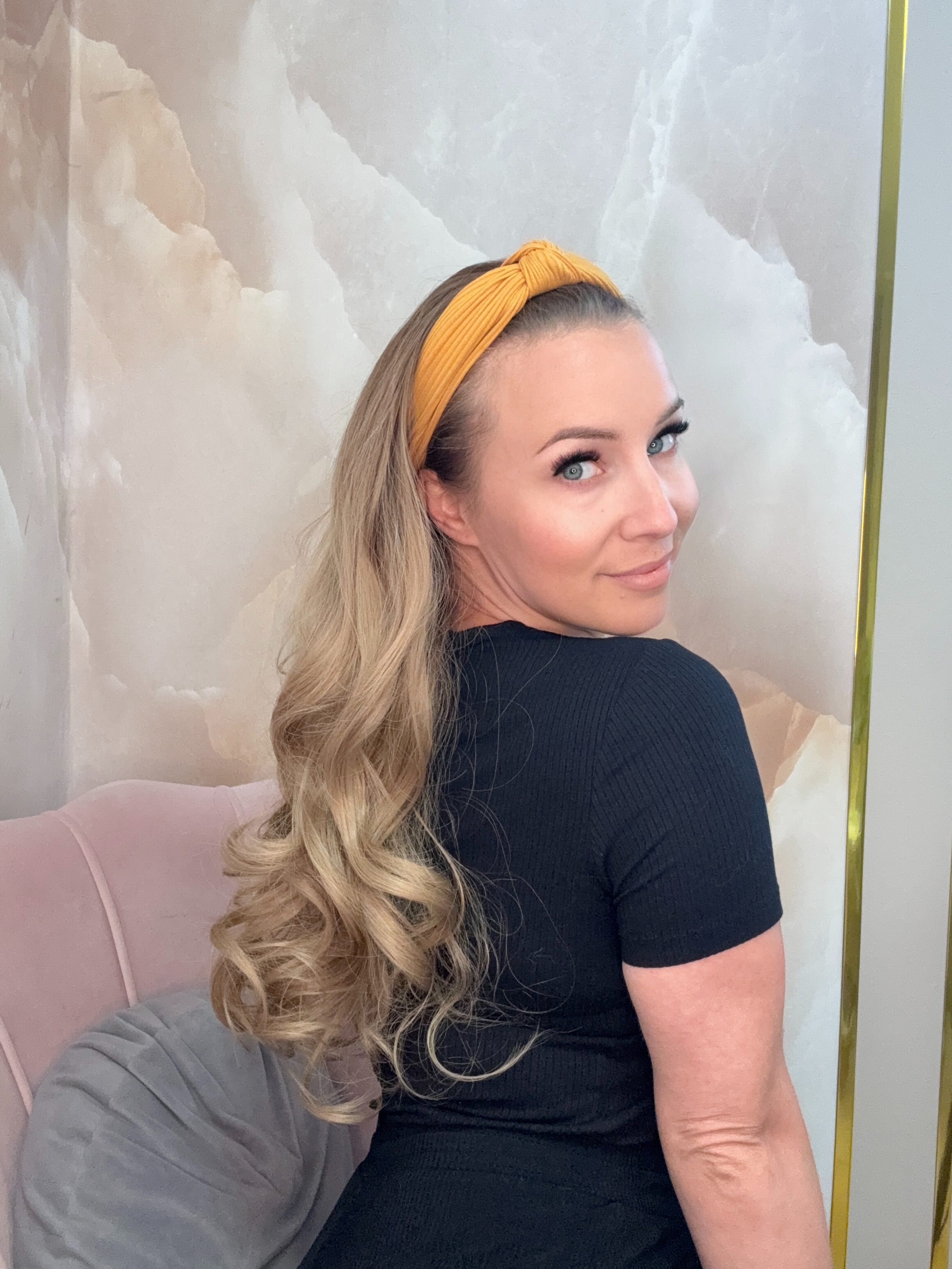 Peruka na opasce falowana ombre Blond
