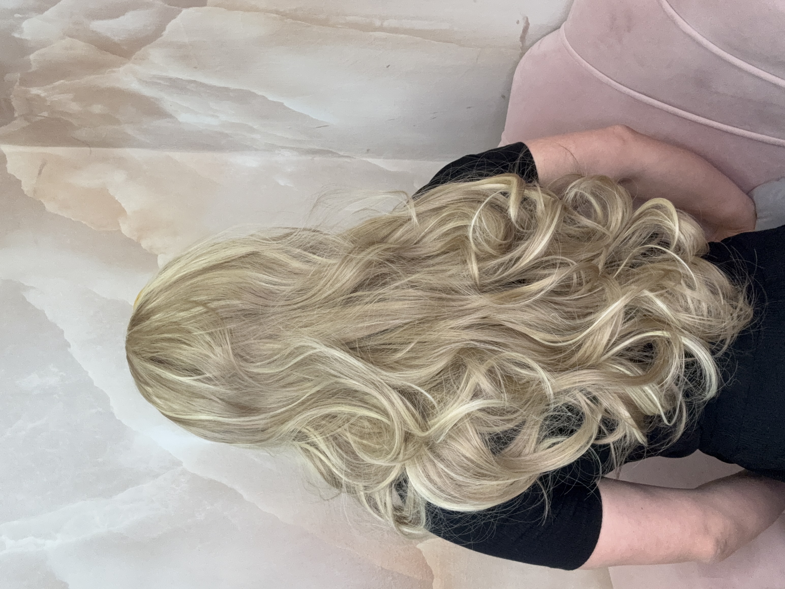 Peruka na opasce Blond Pasemka