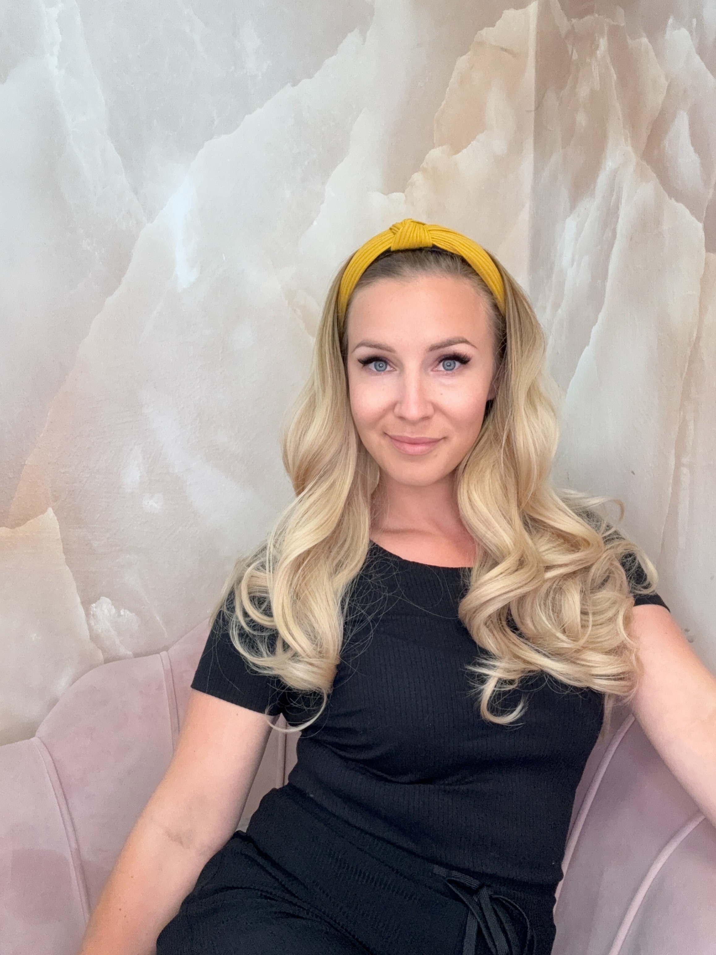 Peruka na opasce jasny Blond Ombre
