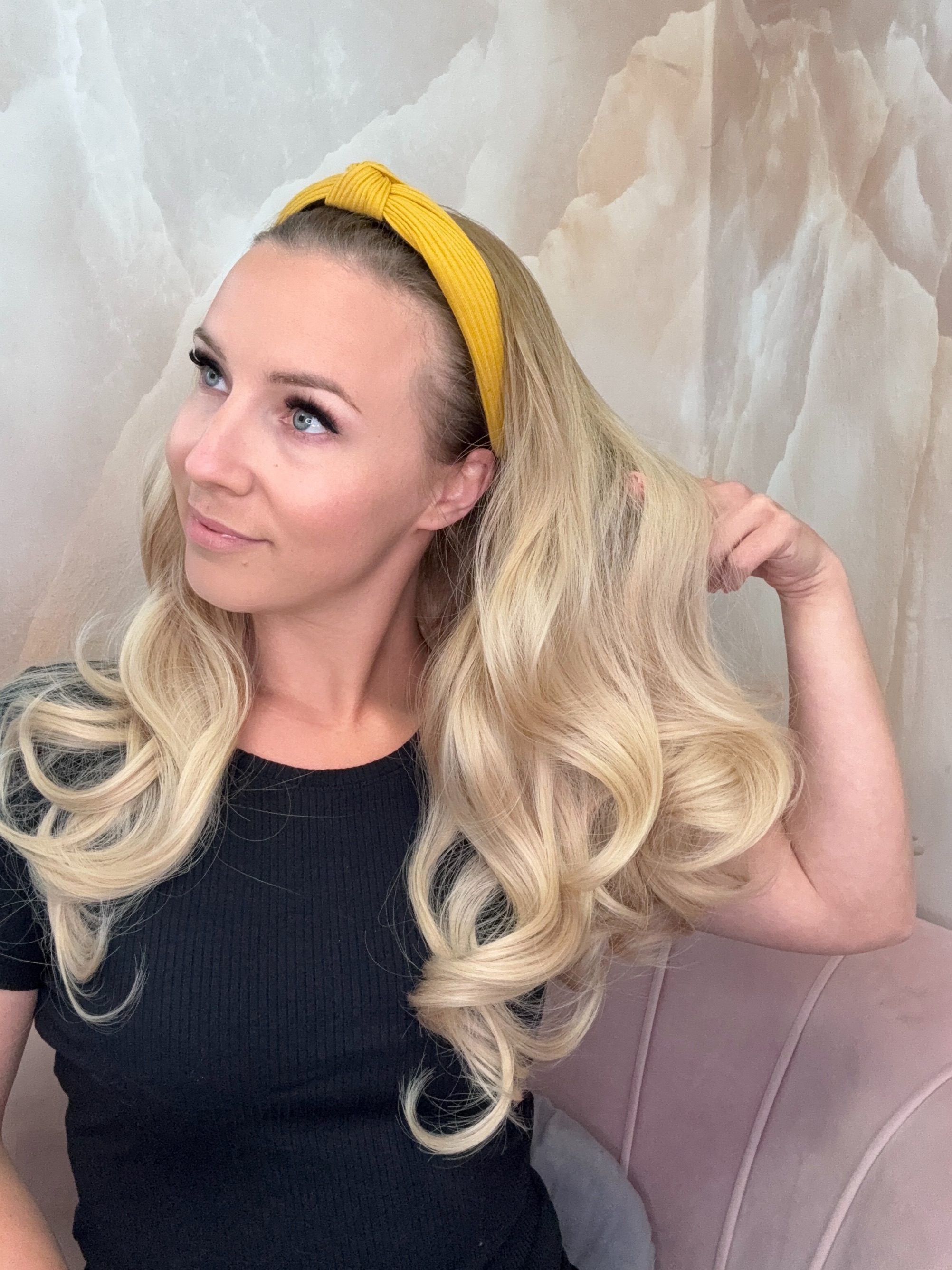 Peruka na opasce jasny Blond Ombre