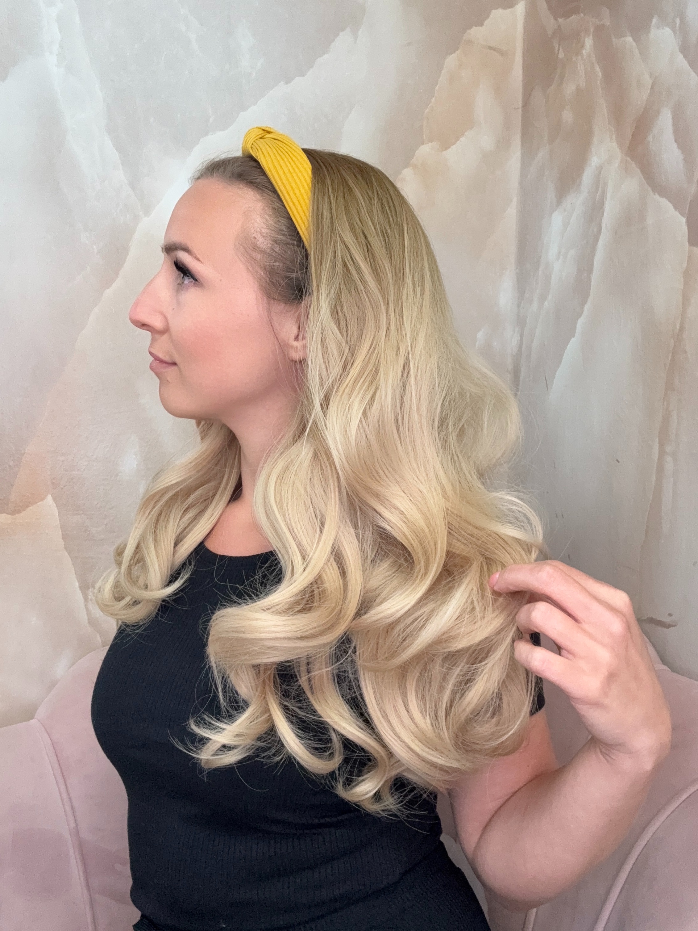 Peruka na opasce jasny Blond Ombre
