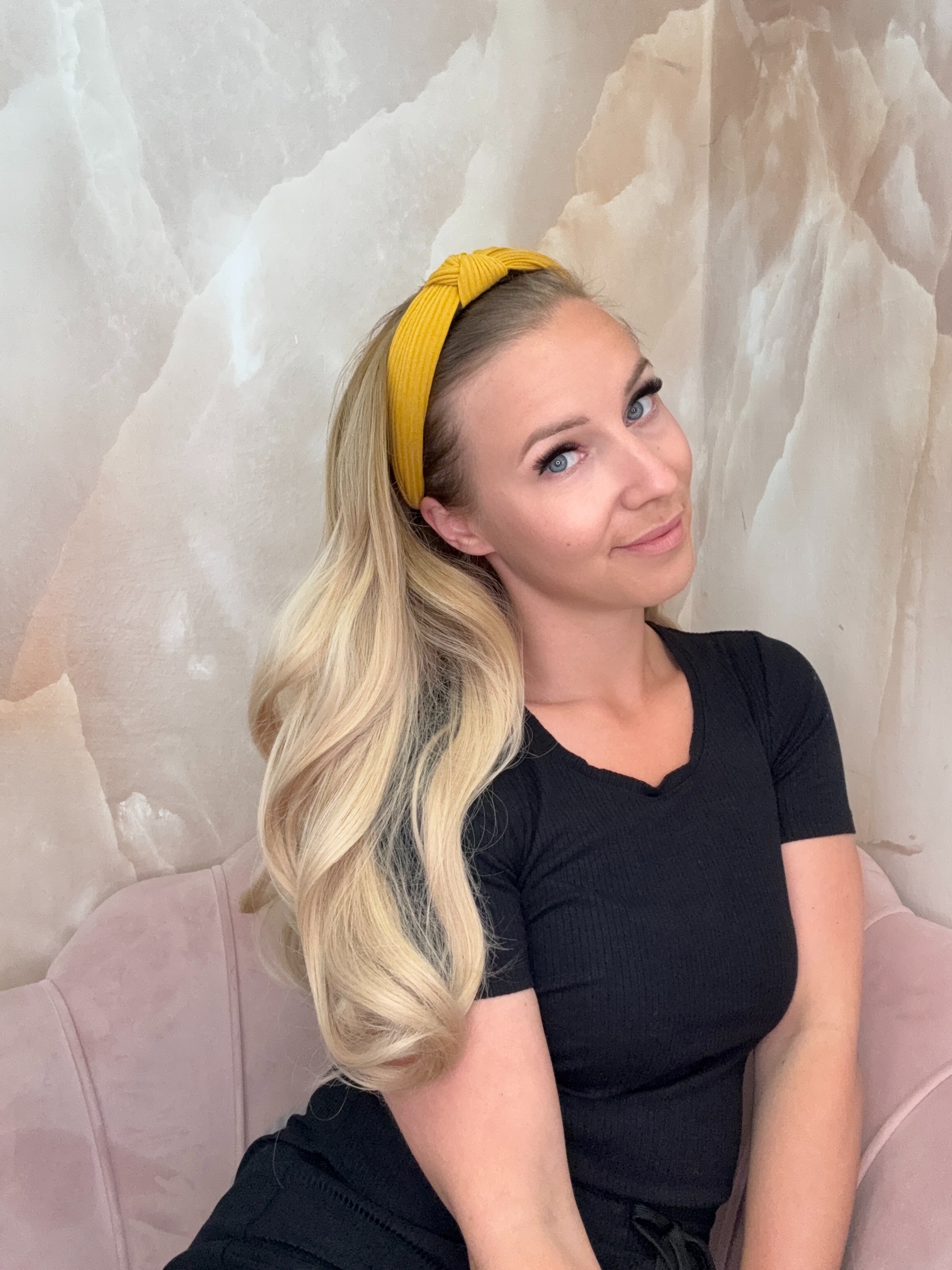 Peruka na opasce jasny Blond Ombre