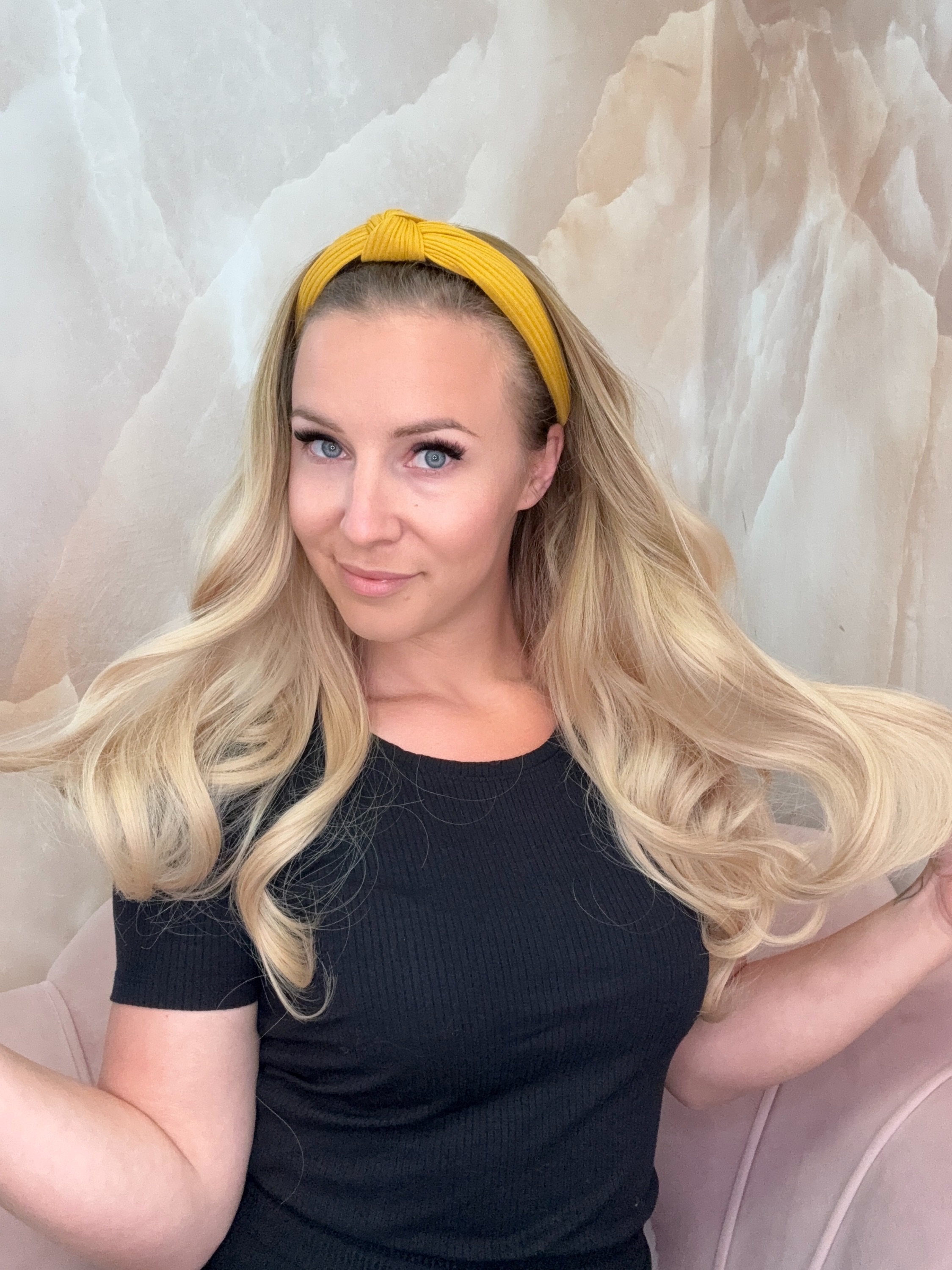 Peruka na opasce jasny Blond Ombre