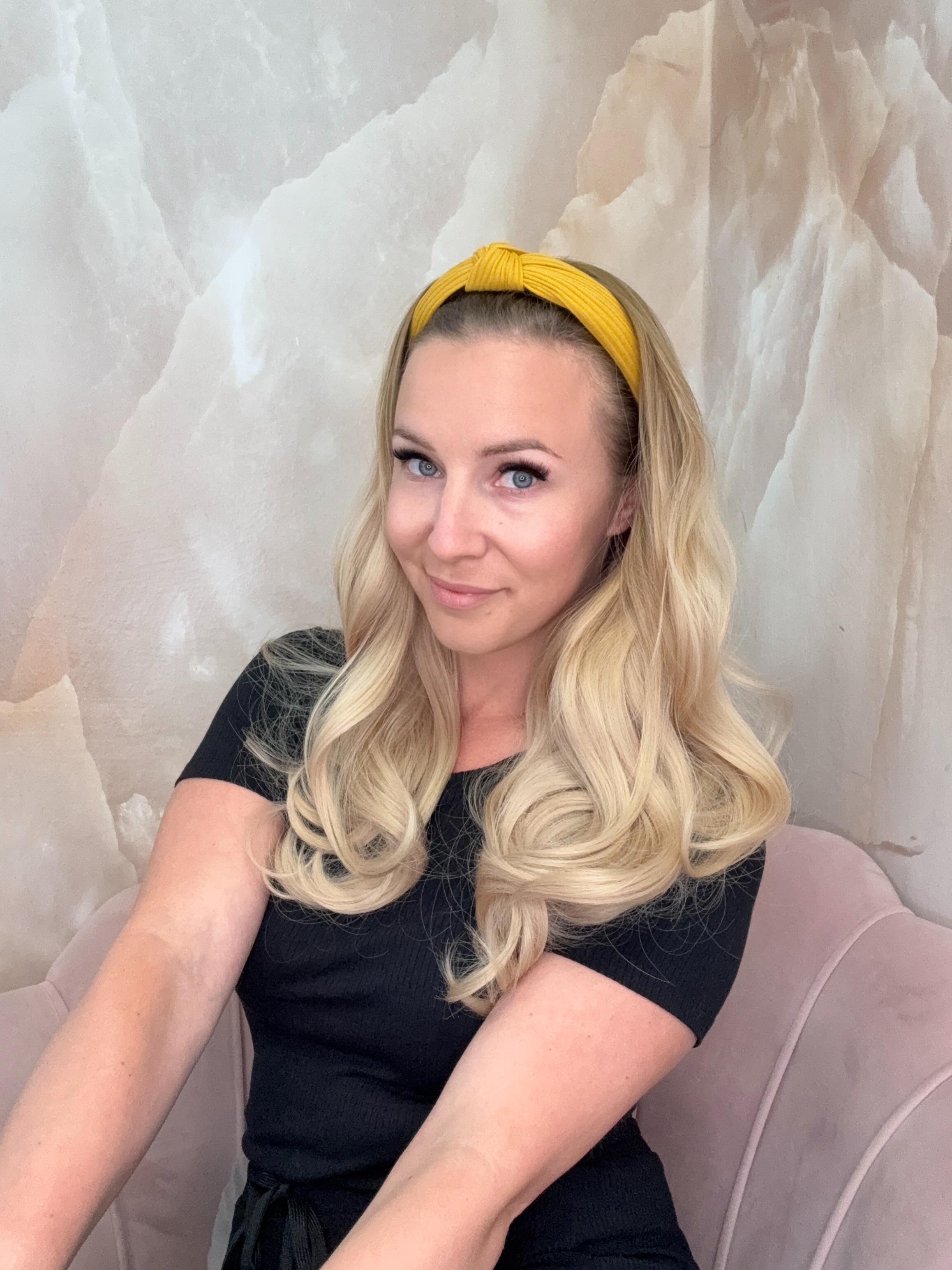 Peruka na opasce jasny Blond Ombre