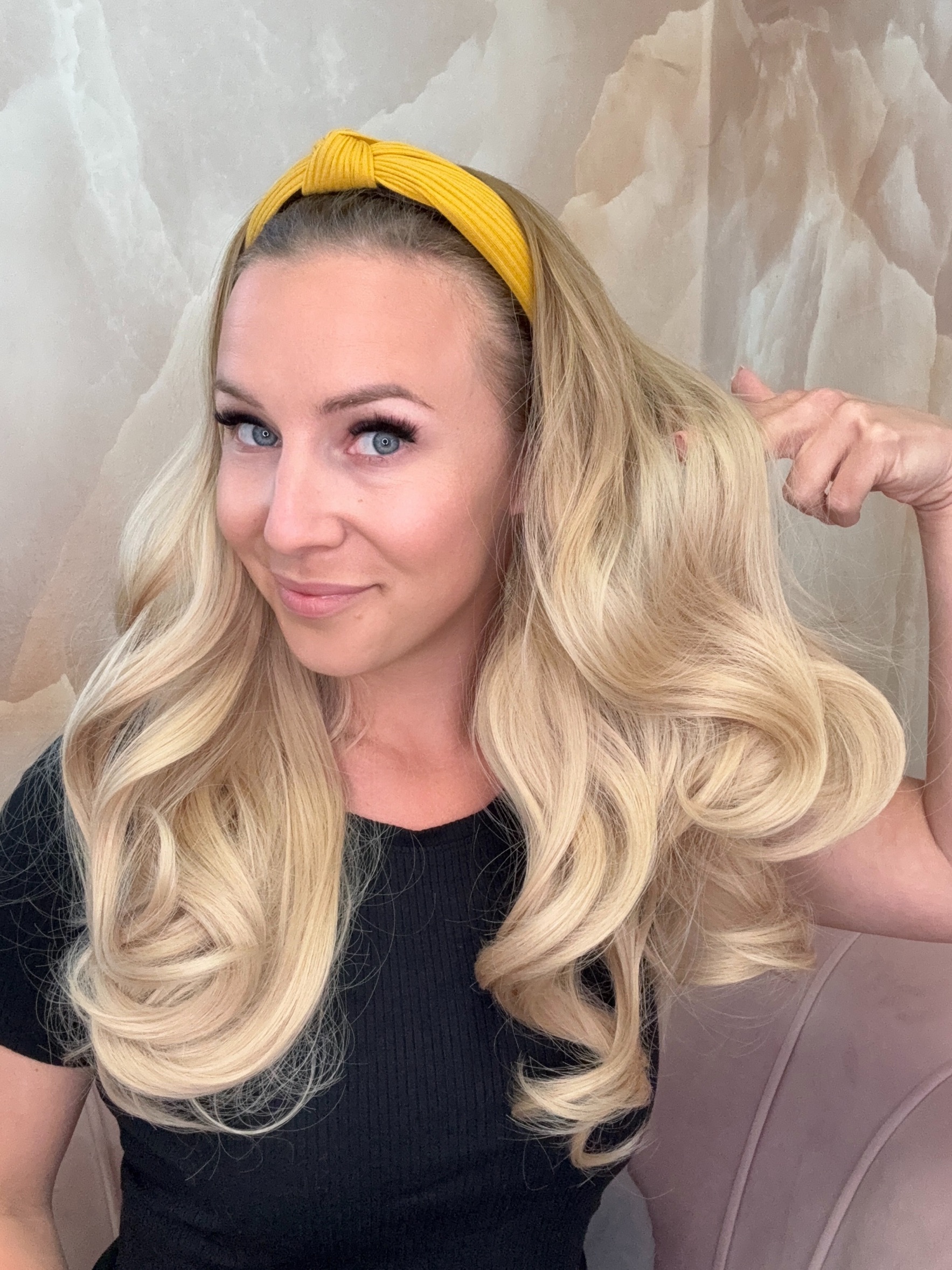 Peruka na opasce jasny Blond Ombre