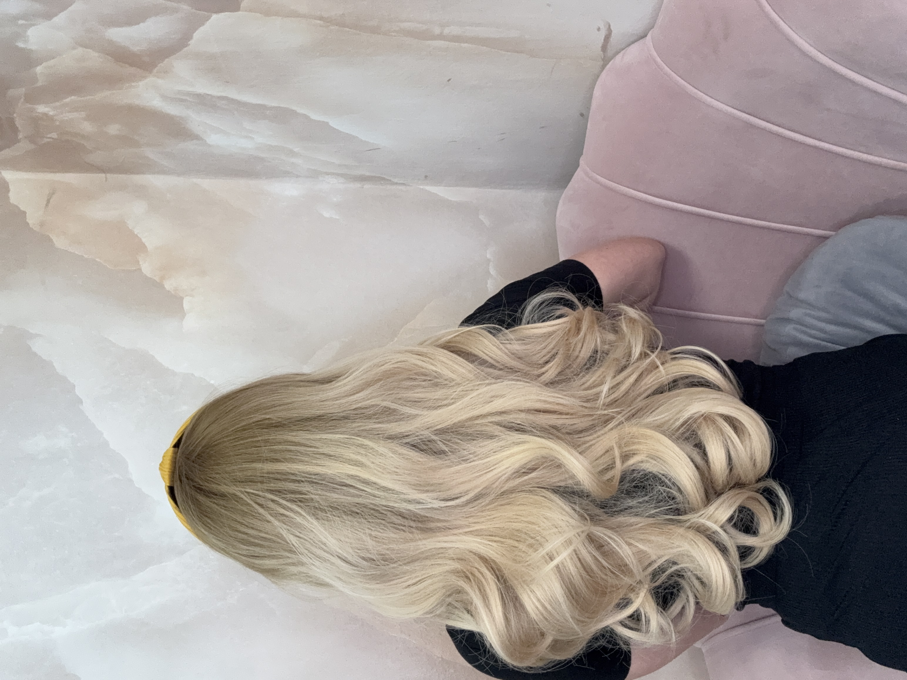 Peruka na opasce jasny Blond Ombre