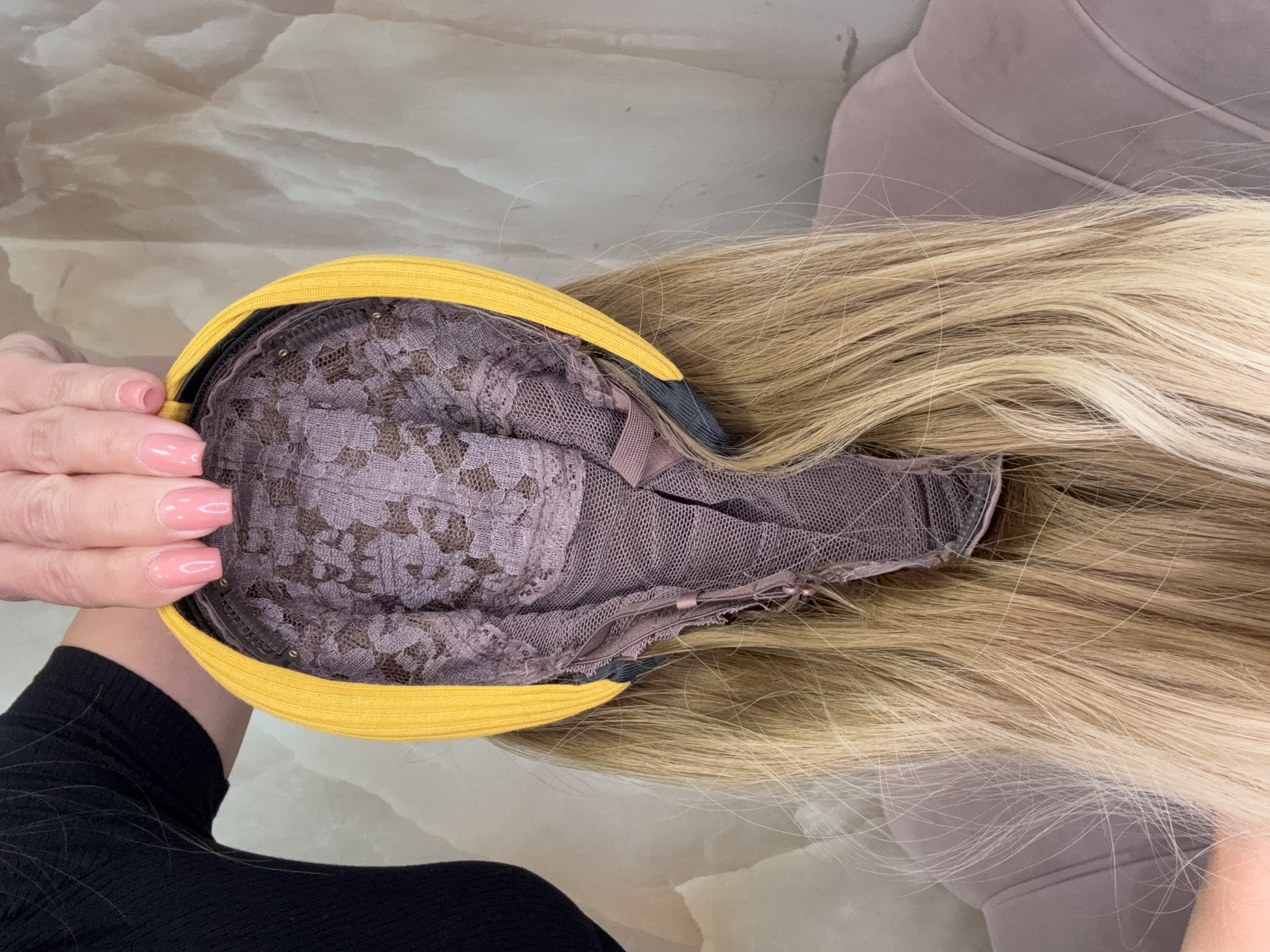 Peruka na opasce jasny Blond Ombre