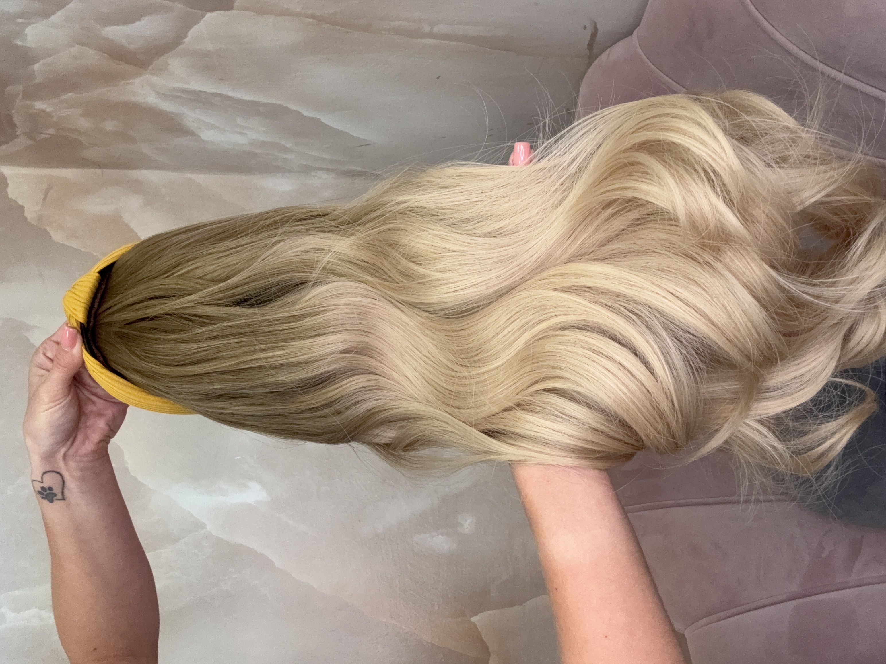 Peruka na opasce jasny Blond Ombre