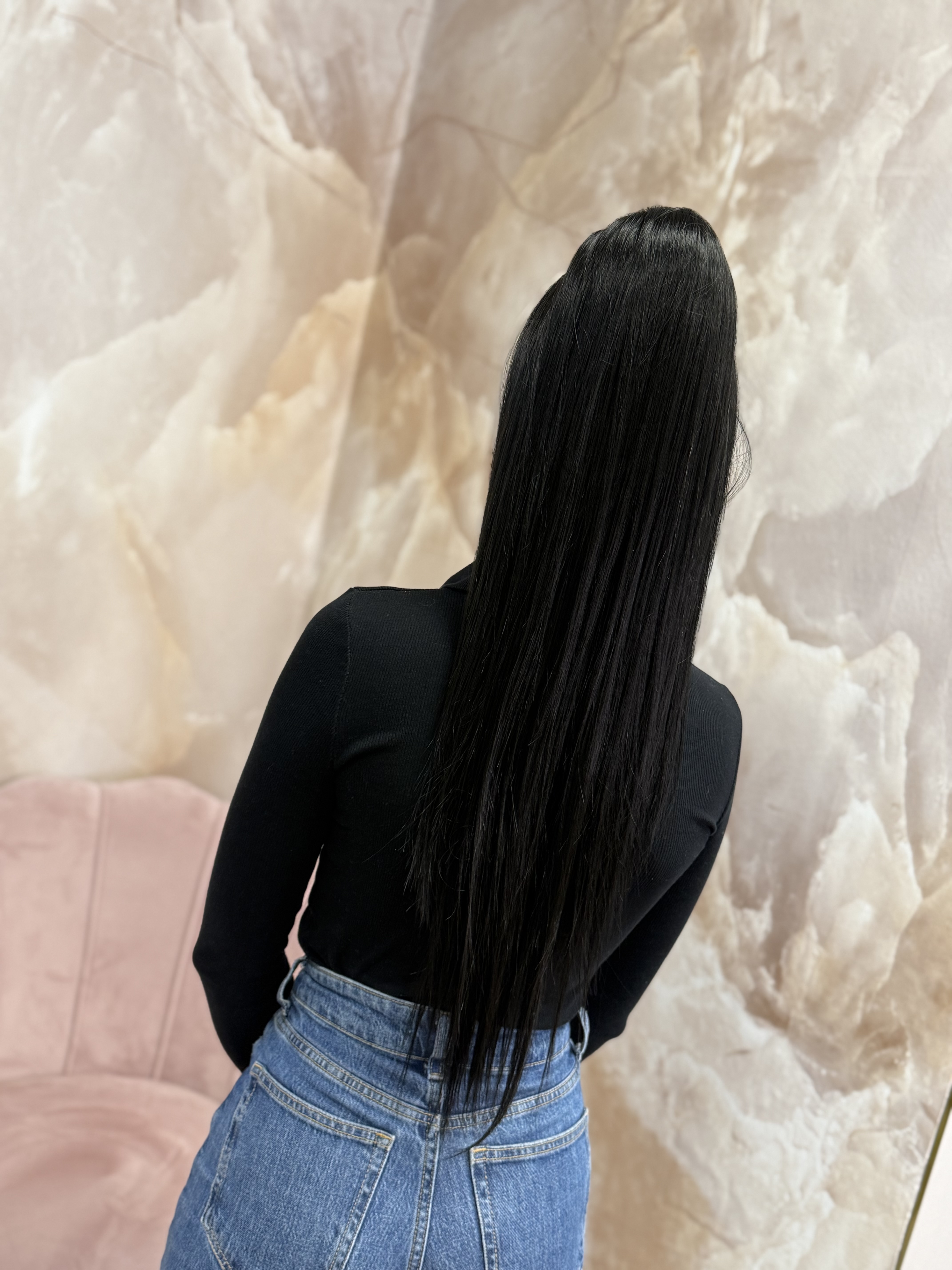 Kucyk Prosty Czarny długi