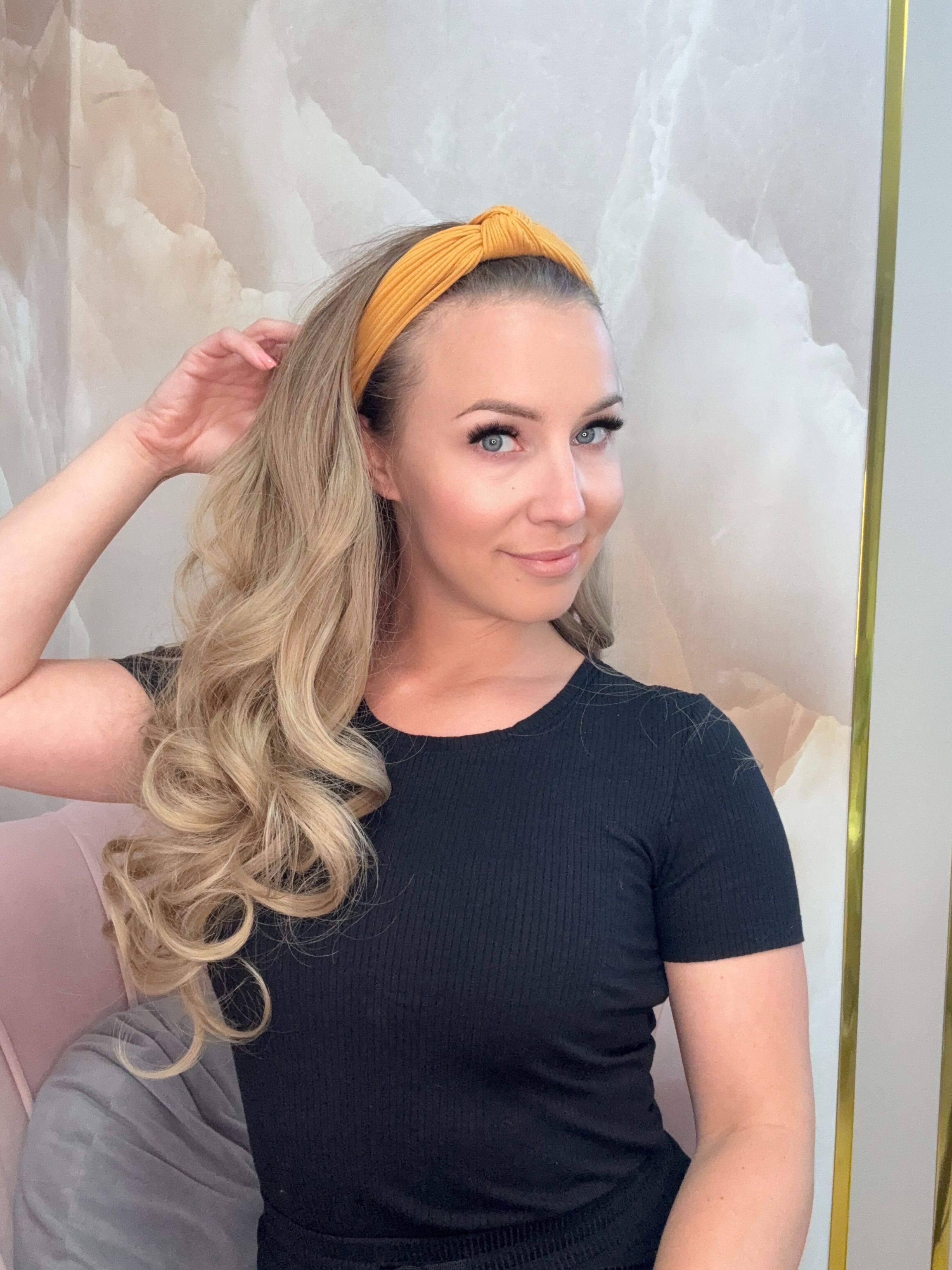 Peruka na opasce falowana ombre Blond