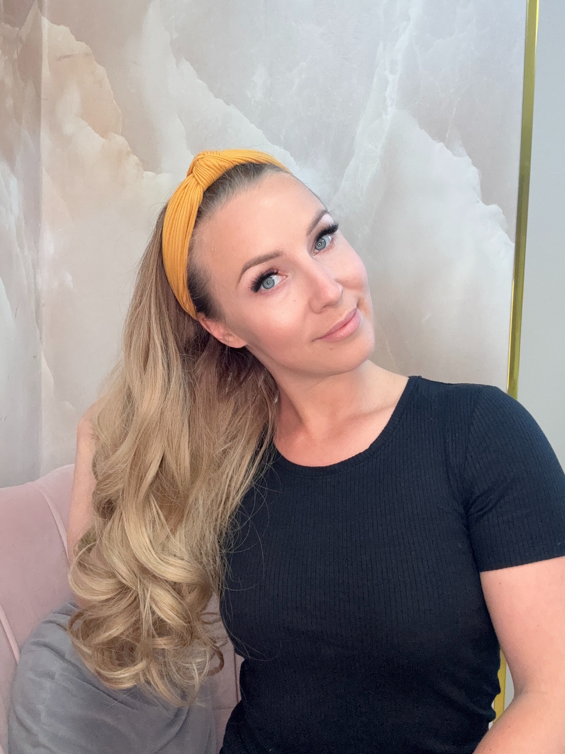 Peruka na opasce falowana ombre Blond