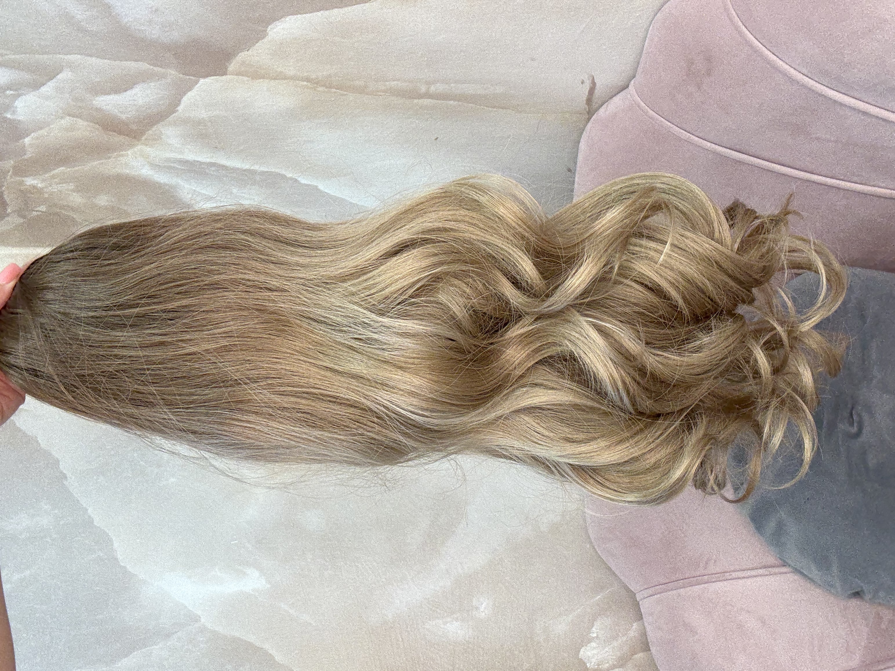 Peruka na opasce falowana ombre Blond