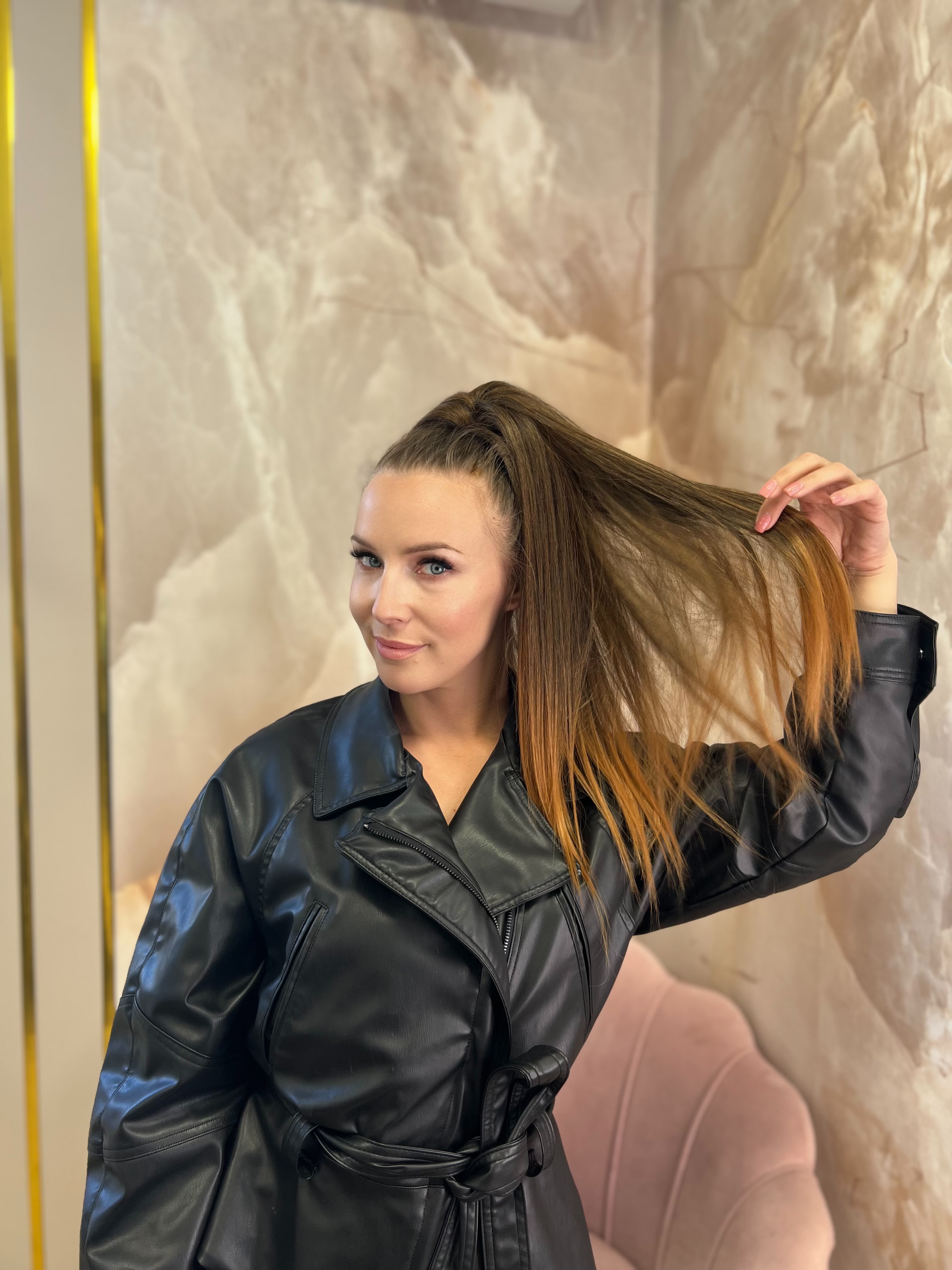 Kucyk Prosty Krótki Brąz Ombre